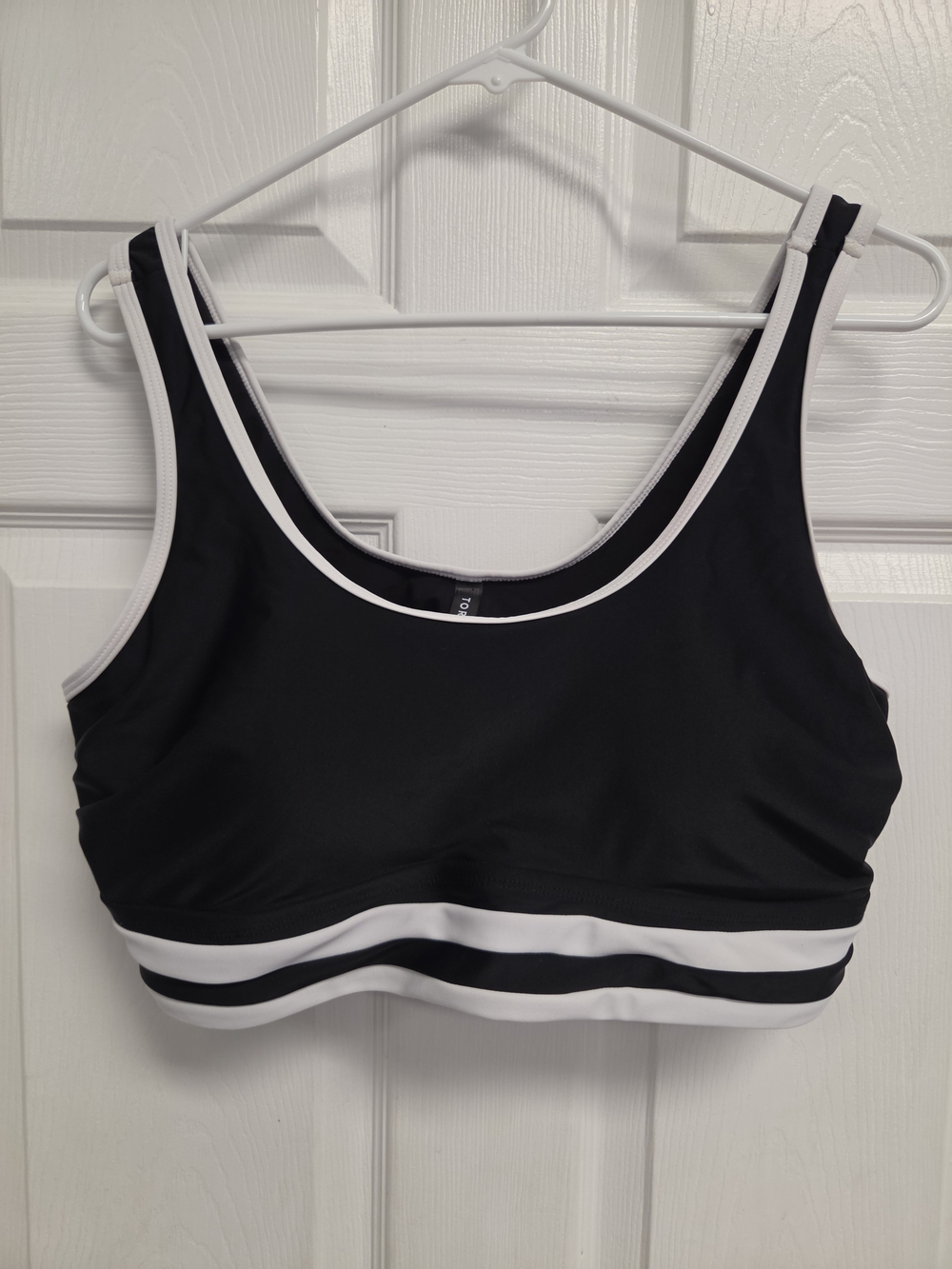 torrid Black & White Two-Tone Swim Bikini Top